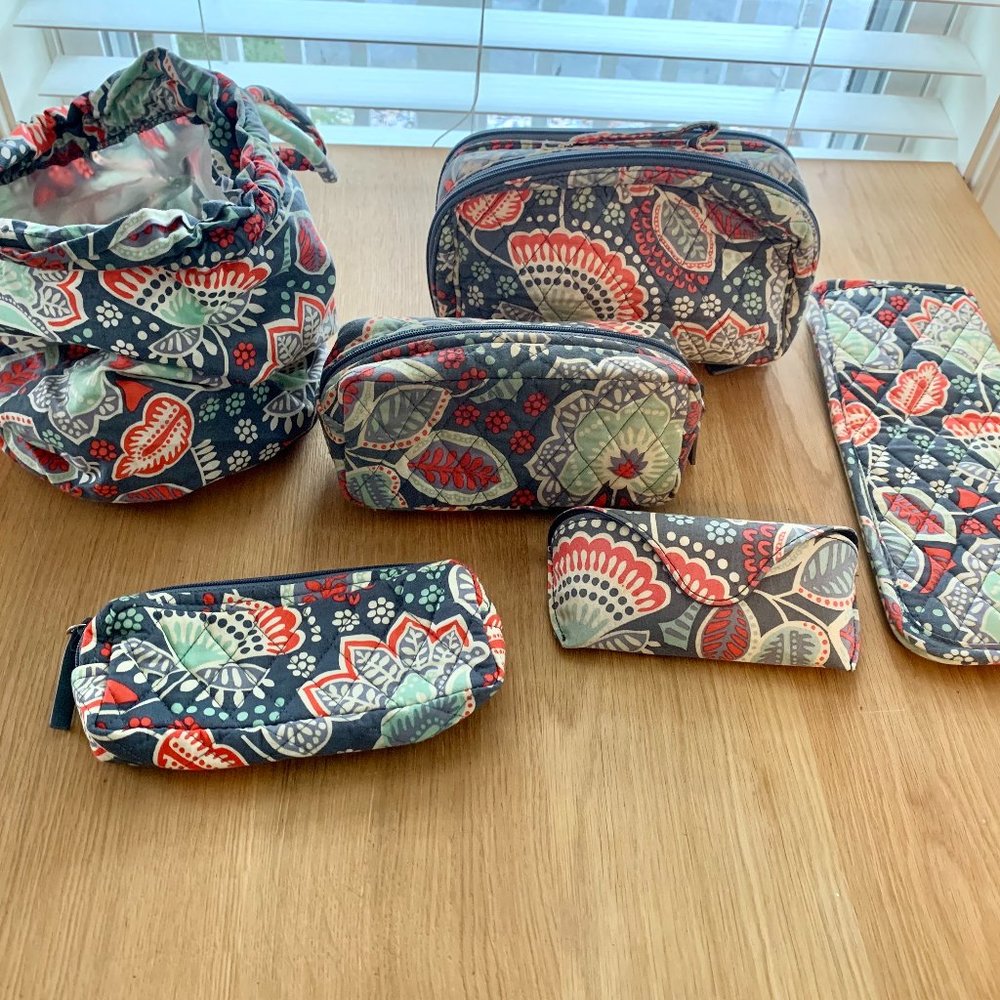 Vera Bradley Nomadic Floral Travel Accessory 6 piece set